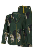 Cyberjammies Olive Leopard Print Wide Leg Pyjama Set - Olive