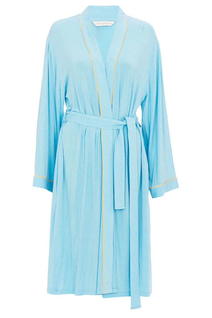 Cyberjammies Paige Jersey Short Dressing Gown - Blue