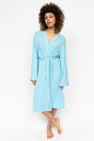 Cyberjammies Paige Jersey Short Dressing Gown - Blue