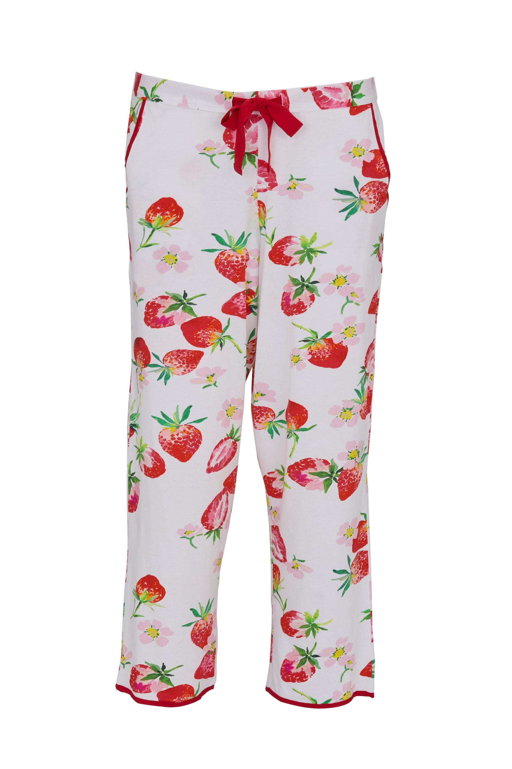 Cyberjammies Pippa Strawberry Cropped Jersey Pyjama Set - Red