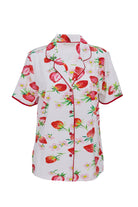 Cyberjammies Pippa Strawberry Cropped Jersey Pyjama Set - Red