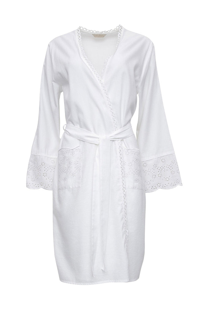 Cyberjammies Saskia Embroidered Long Sleeve Short Dressing Gown