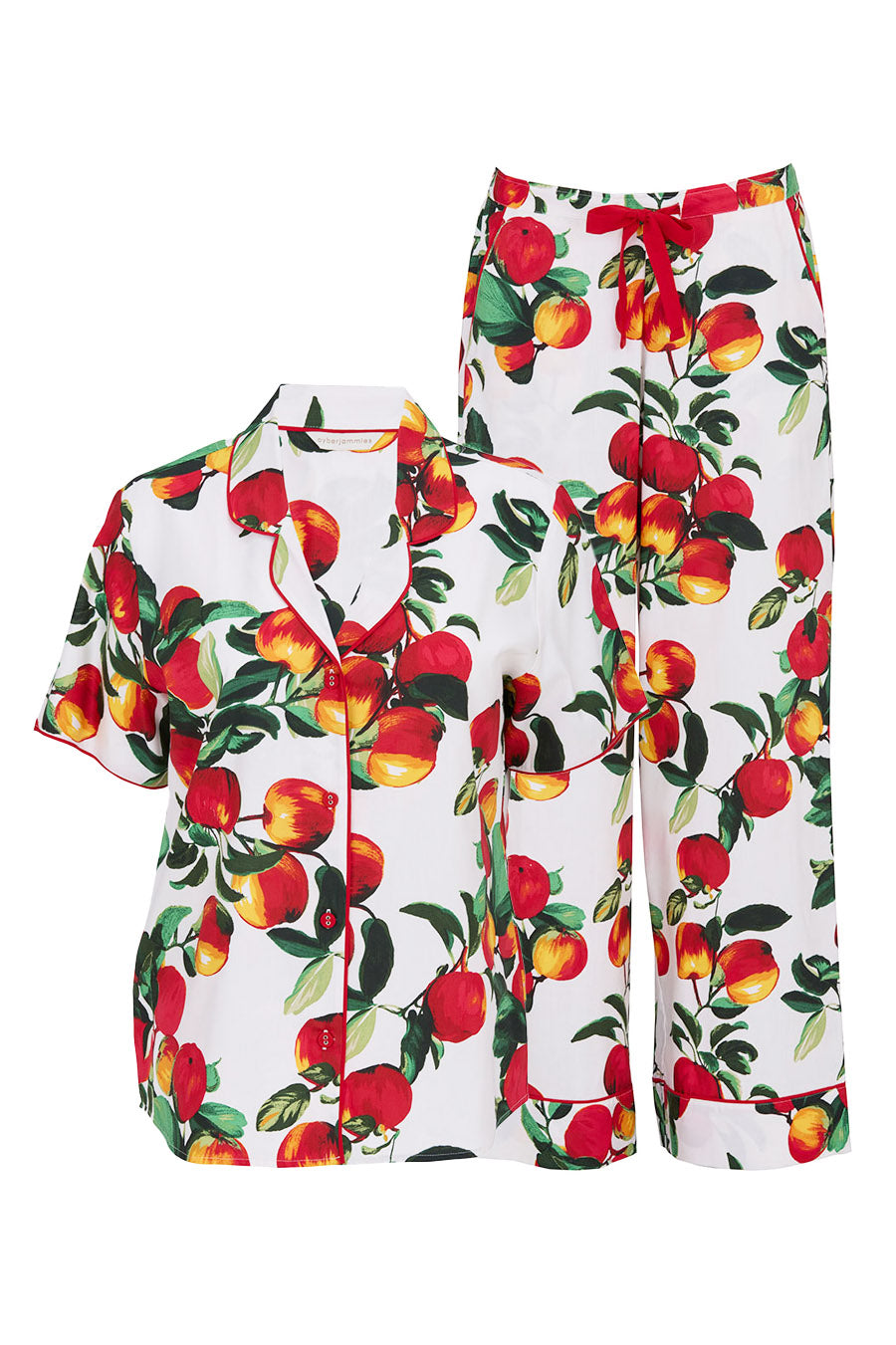 Cyberjammies Tara Apple Wide Leg Pyjama Set - Red