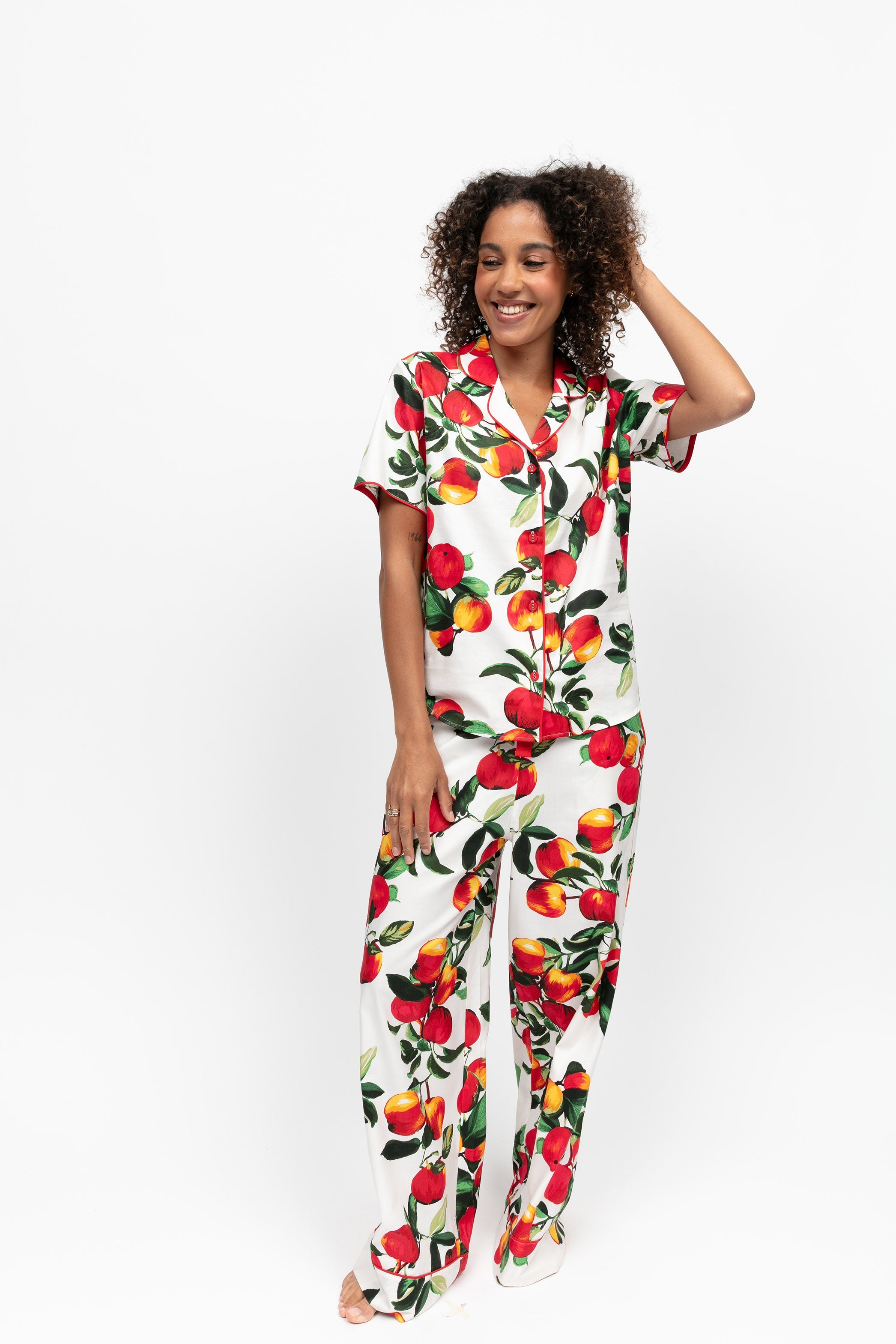 Cyberjammies Tara Apple Wide Leg Pyjama Set - Red