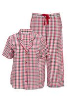 Cyberjammies Tara Seersucker Cropped Pyjama Set - Red