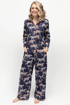 Cyberjammies Taylor Leopard Print Pyjama Set - Navy