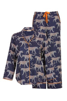 Cyberjammies Taylor Leopard Print Pyjama Set - Navy