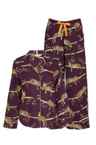 Cyberjammies Wild Slumber Leopard Wide Leg Pyjama Set - Plum