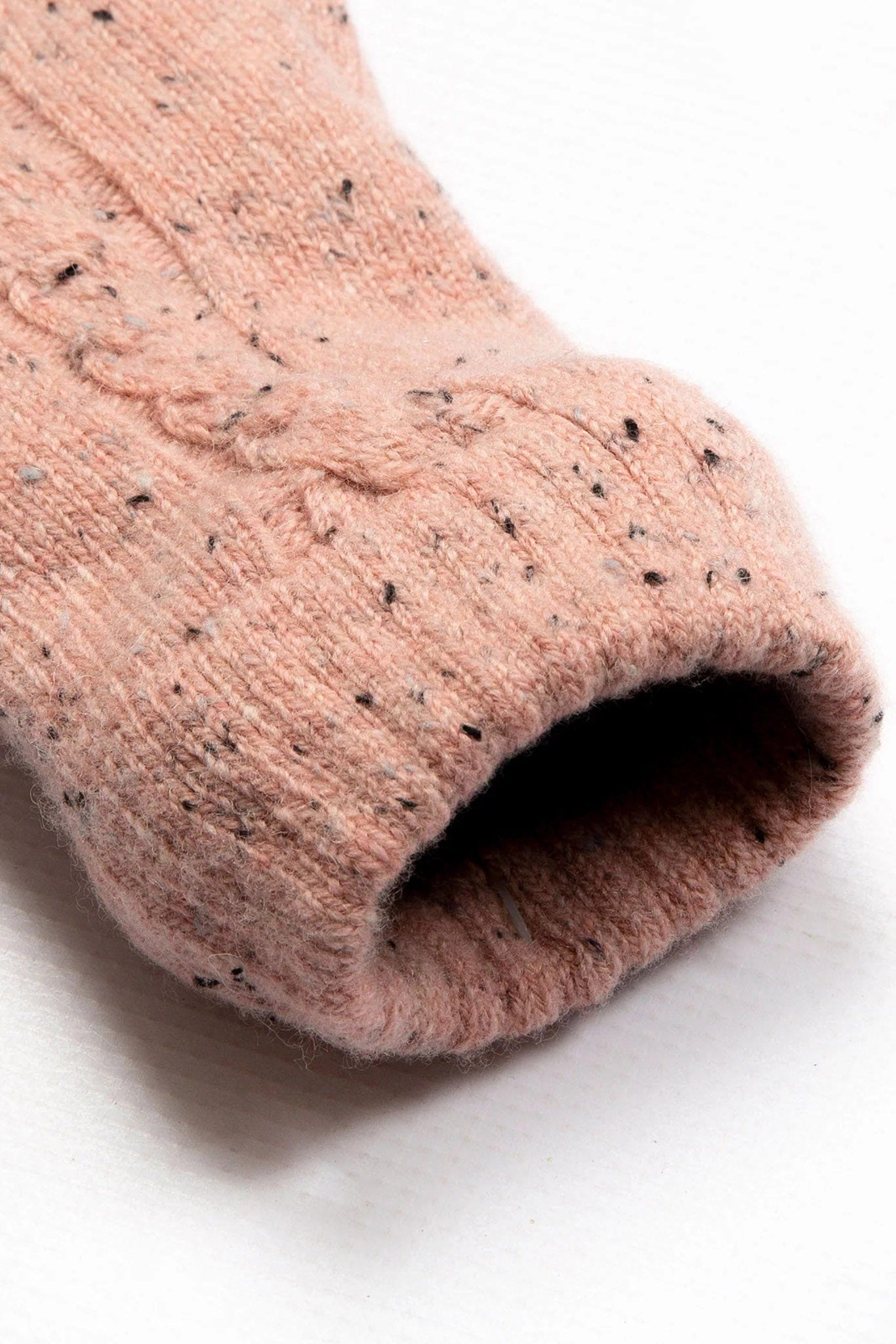 Dents Cable Knit Marl Gloves - Powder Pink 6-3278_POWDERPINK_OS