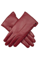 Dents Faux Fur-Lined Touchscreen Leather Gloves - Claret