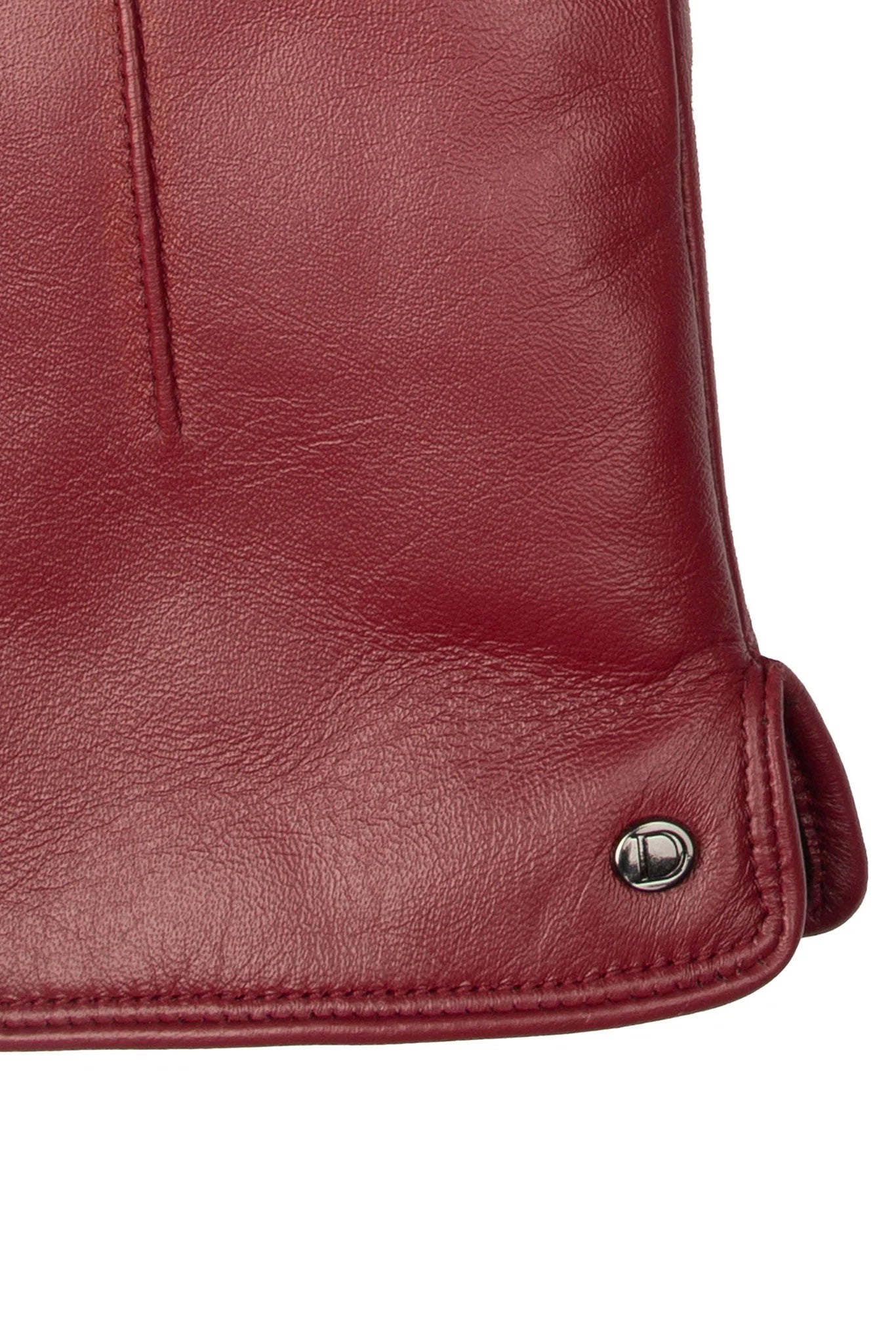 Dents Faux Fur-Lined Touchscreen Leather Gloves - Claret