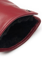 Dents Faux Fur-Lined Touchscreen Leather Gloves - Claret