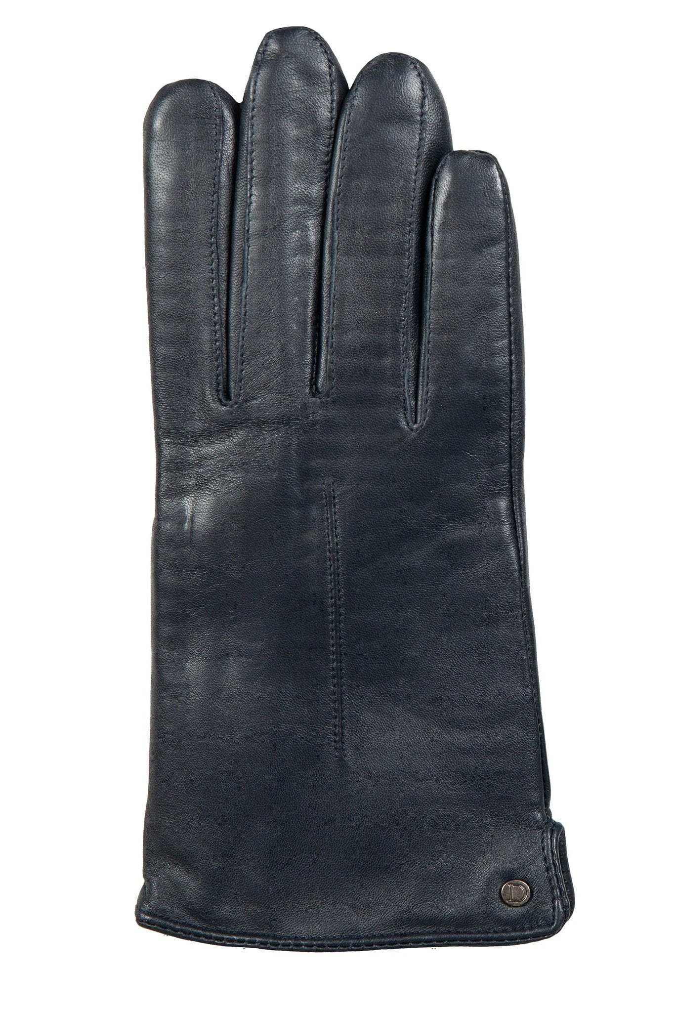 Dents Faux Fur-Lined Touchscreen Leather Gloves - Navy