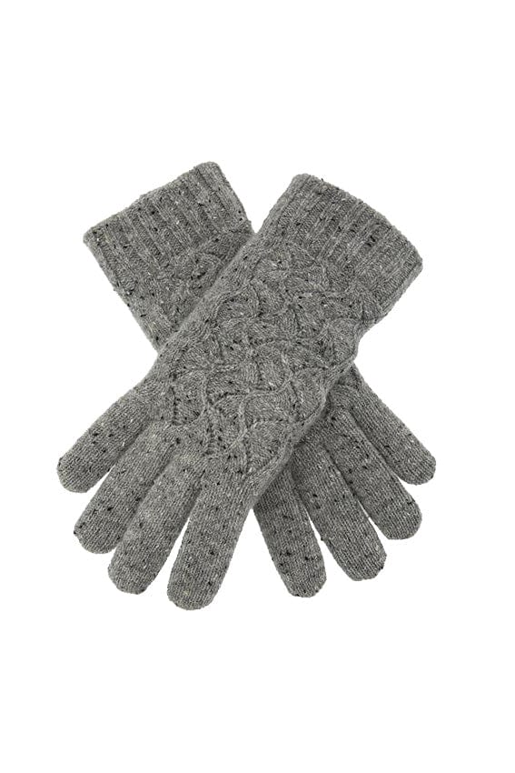 Womens Knitted Marl Gloves - Dove Grey - One Size