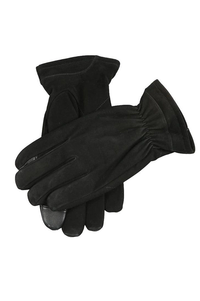 Dents Mens Farnham Wool Lined Nubuck Leather Touchscreen Gloves - Black