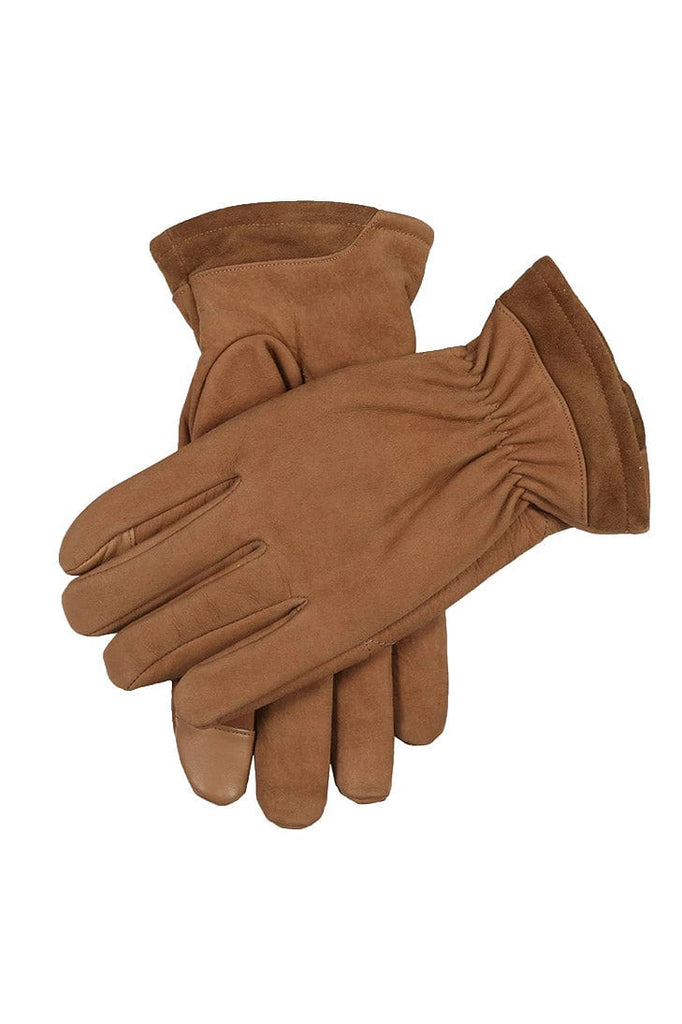 Dents Mens Farnham Wool Lined Nubuck Leather Touchscreen Gloves - Camel