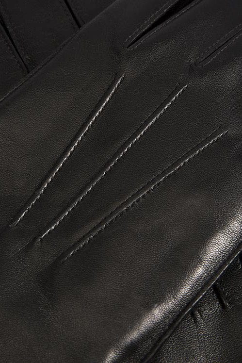 Dents Mens Hastings Leather Fleece Lined Gloves - Black