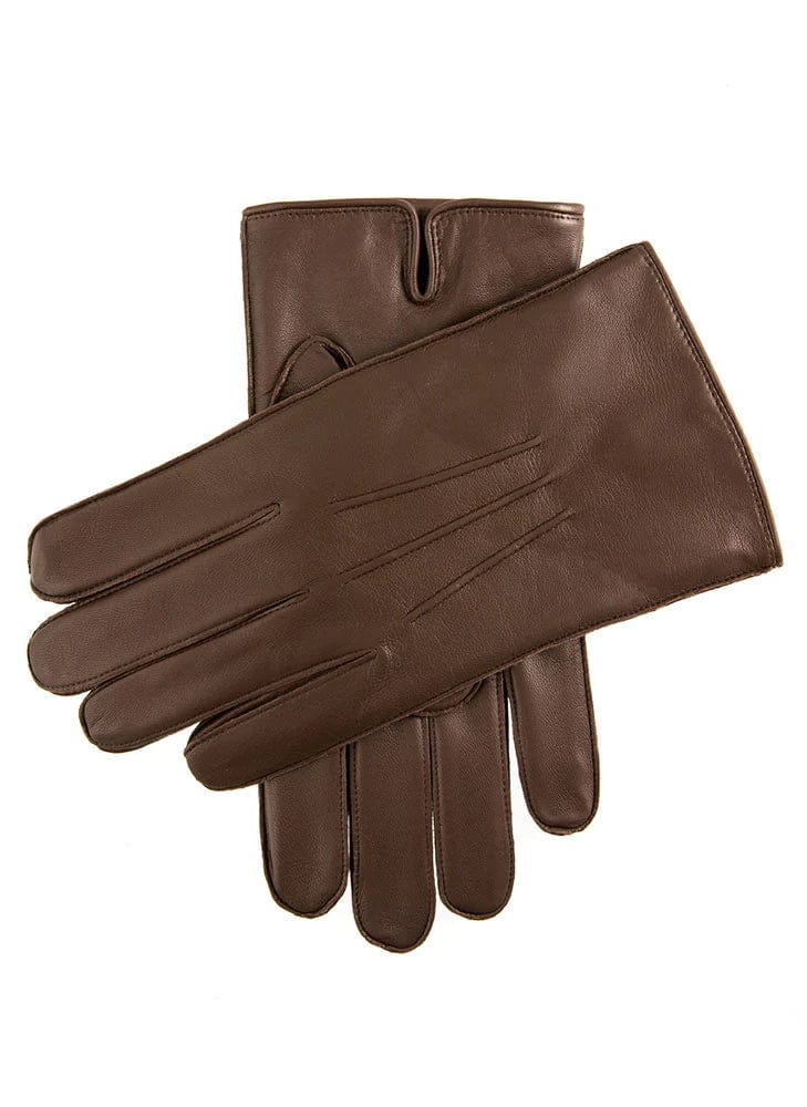 Dents Mens Hastings Leather Fleece Lined Gloves - Brown