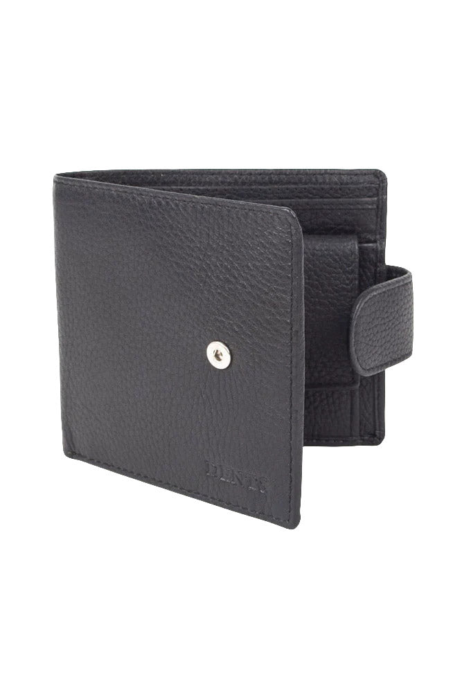 Dents Mens Pebble Grain Leather Stud Closure RFID Wallet - Black 23-5502_BLACK_OS
