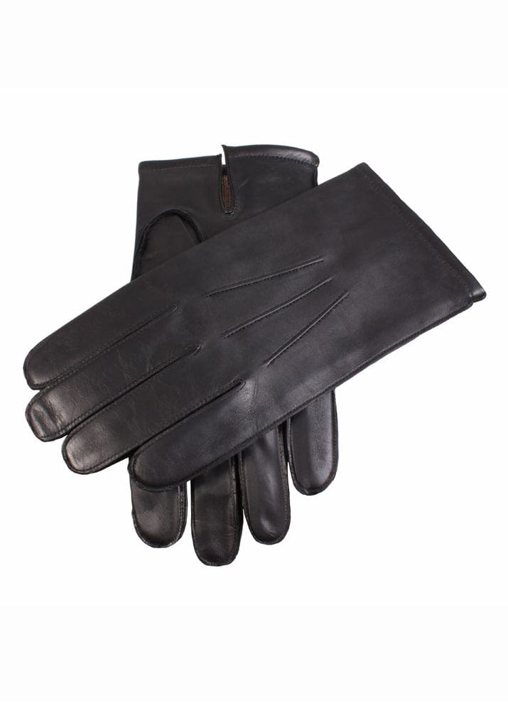 Dents Mens Windsor Warm Lined Hairsheep Leather Gloves - Black