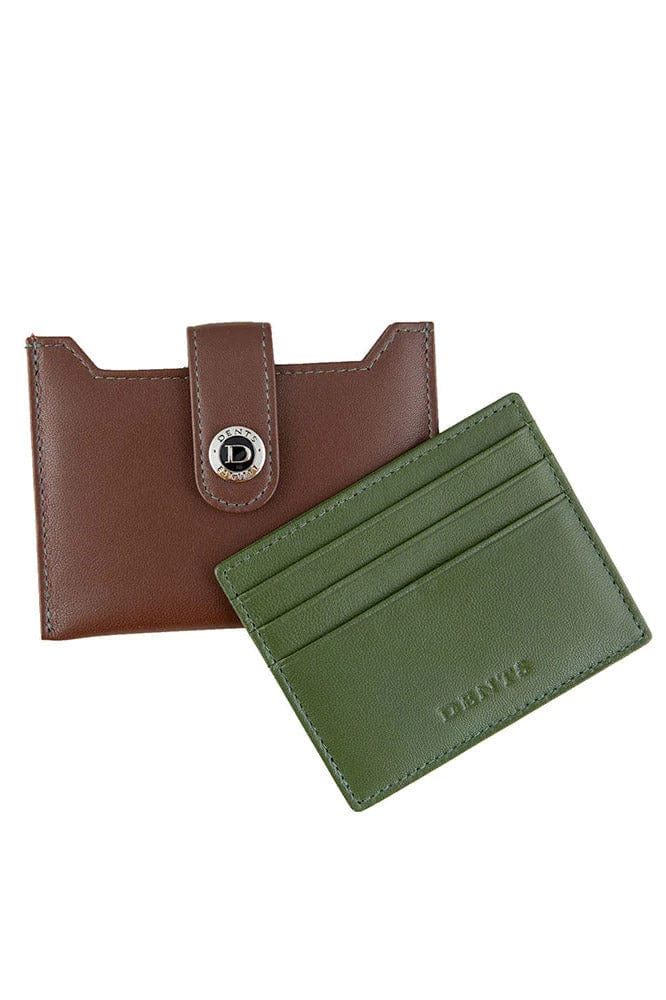 Dents RFID Protected Leather Credit Card Holder - Tan/Olive 23-5551_TAN/OLIVE_OS