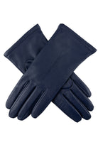 Dents Single Point Lined Leather Gloves - Navy