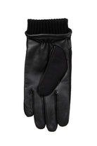 Dents Touchscreen Leather and Flannel Gloves - Black