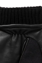 Dents Touchscreen Leather and Flannel Gloves - Black