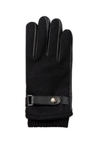 Dents Touchscreen Leather and Flannel Gloves - Black
