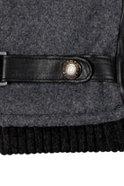 Dents Touchscreen Leather and Flannel Gloves - Charcoal