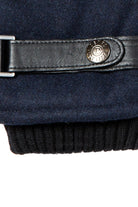 Dents Touchscreen Leather and Flannel Gloves - Navy