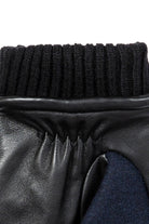 Dents Touchscreen Leather and Flannel Gloves - Navy