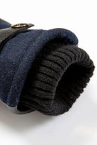Dents Touchscreen Leather and Flannel Gloves - Navy