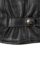 Dents Touchscreen Leather Gloves with Contrast Stitching - Black