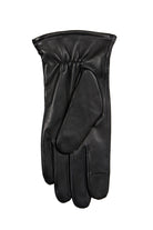 Dents Touchscreen Leather Gloves with Contrast Stitching - Black