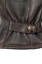 Dents Touchscreen Leather Gloves with Contrast Stitching - Brown