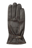 Dents Touchscreen Leather Gloves with Contrast Stitching - Brown