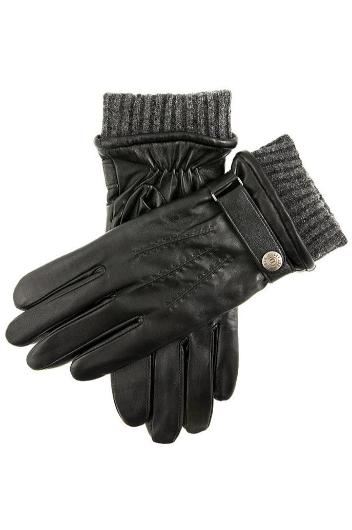 Dents Touchscreen Soft Wool Lined Leather Gloves - Black