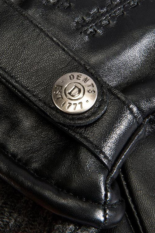 Dents Touchscreen Soft Wool Lined Leather Gloves - Black