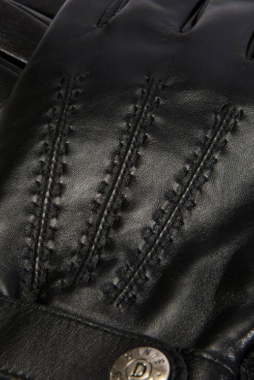 Dents Touchscreen Soft Wool Lined Leather Gloves - Black