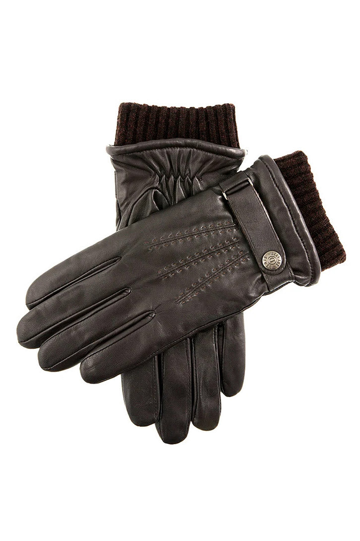 Dents Touchscreen Soft Wool Lined Leather Gloves - Brown