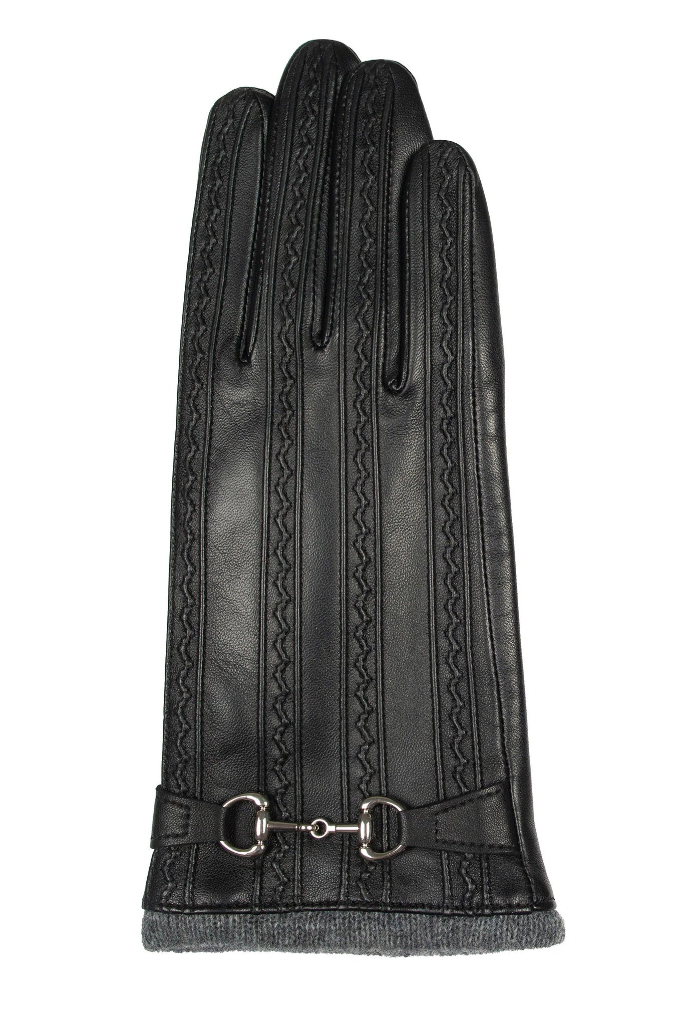 Dents Touchscreen Water-Resistant Wool Lined Leather Gloves - Black