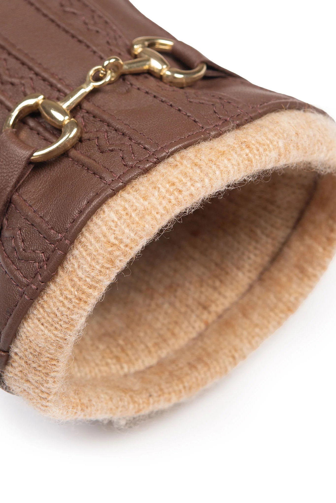 Dents Touchscreen Water-Resistant Wool Lined Leather Gloves - Chestnut