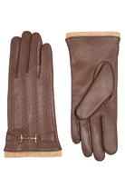Dents Touchscreen Water-Resistant Wool Lined Leather Gloves - Chestnut