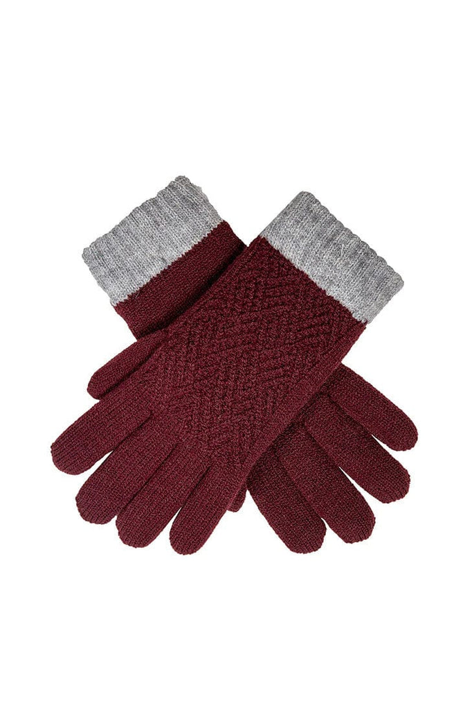 Dents Womens Cable Knit Gloves - Claret 6-3270_CLARET_OS