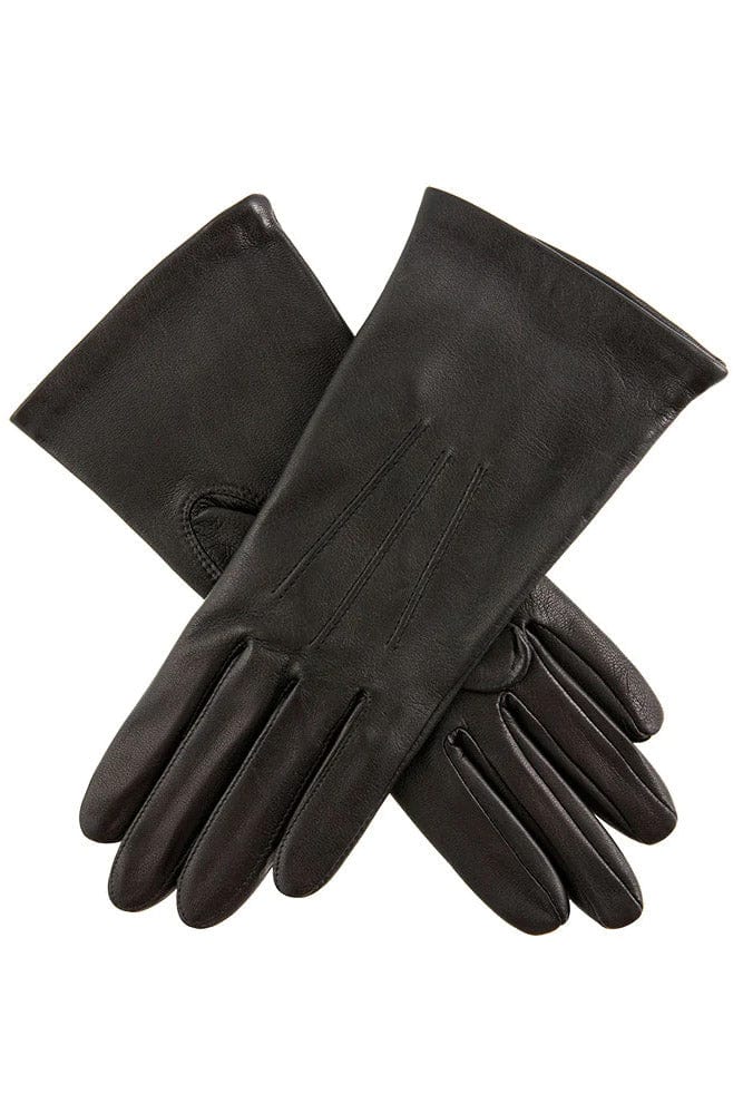 Dents Womens Elizabeth Leather Silk Lined Gloves - Black