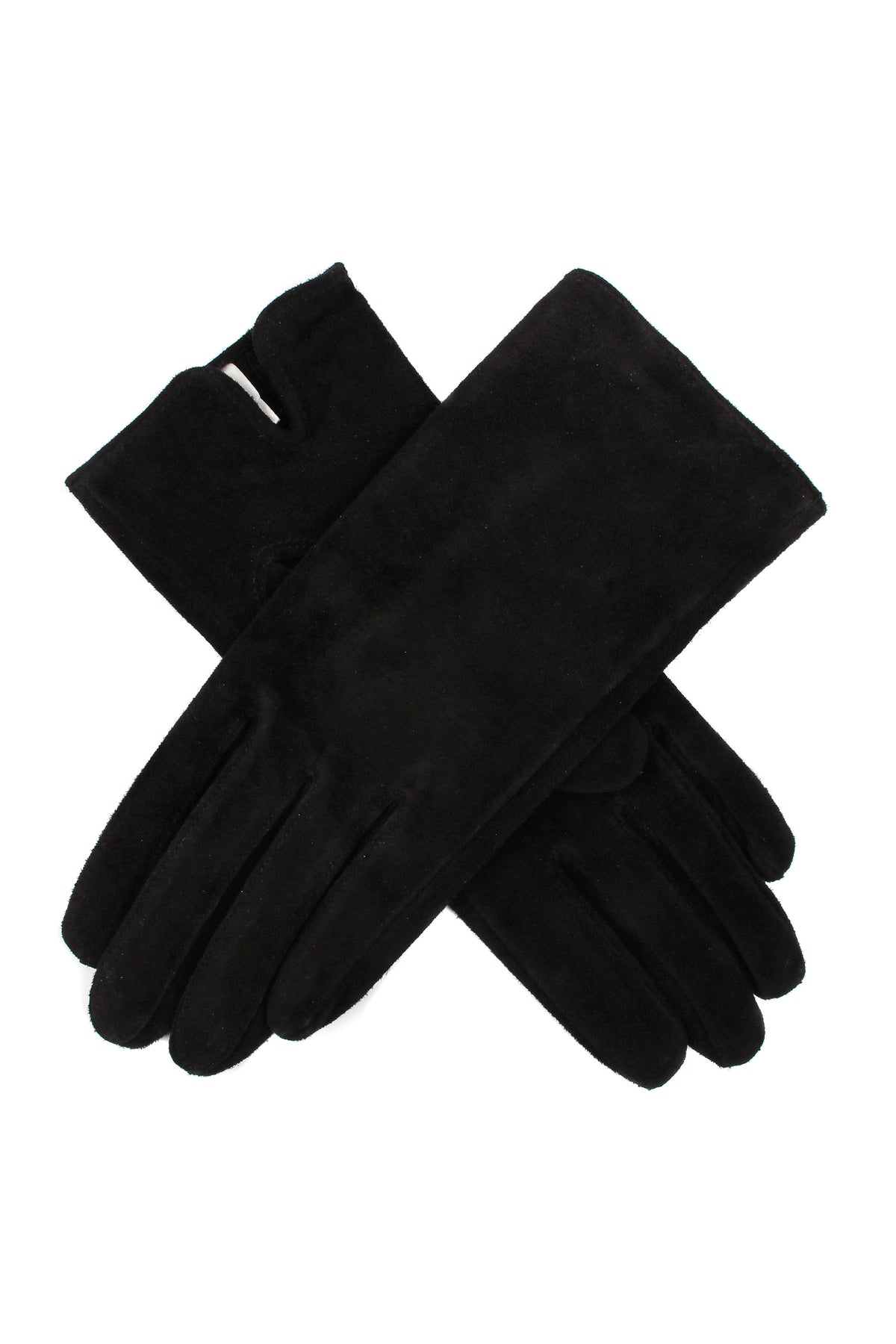Womens Emily Plain Suede Gloves - Black - S
