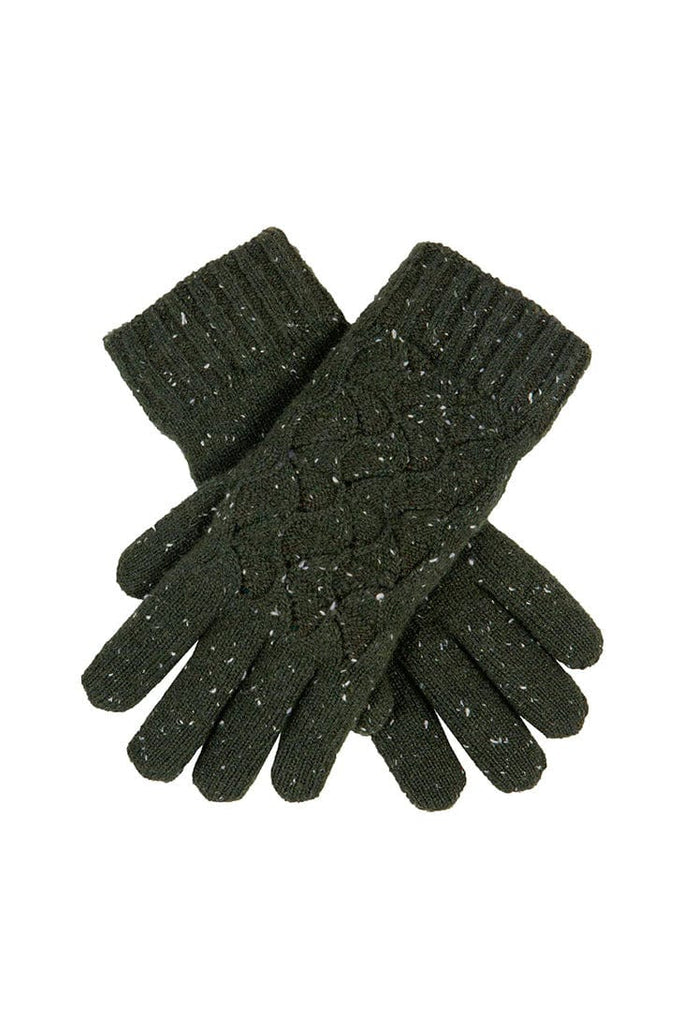 Dents Womens Lace Knit Marl Gloves - Olive 6-3231_OLIVE_OS
