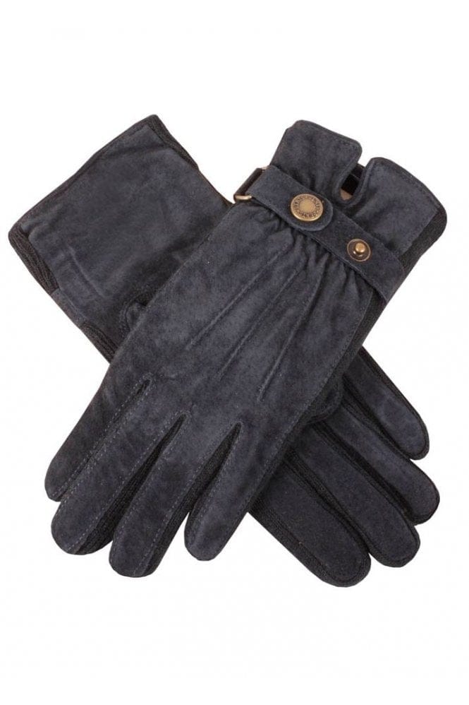 Dents Womens Laura Suede Gloves With Strap Detail - Navy