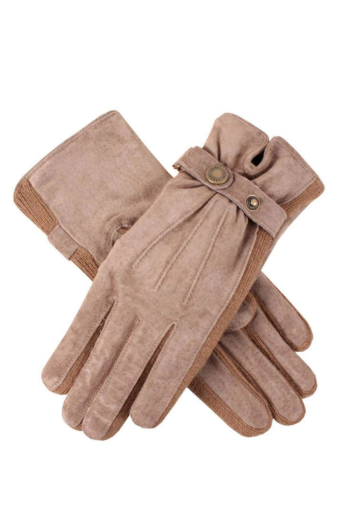Dents Womens Laura Suede Gloves With Strap Detail - Oatmeal